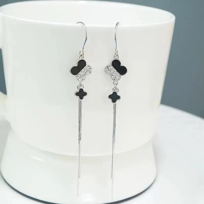 YUOFFICIAL Sterling Silver 990 Drop Earrings Women's-2