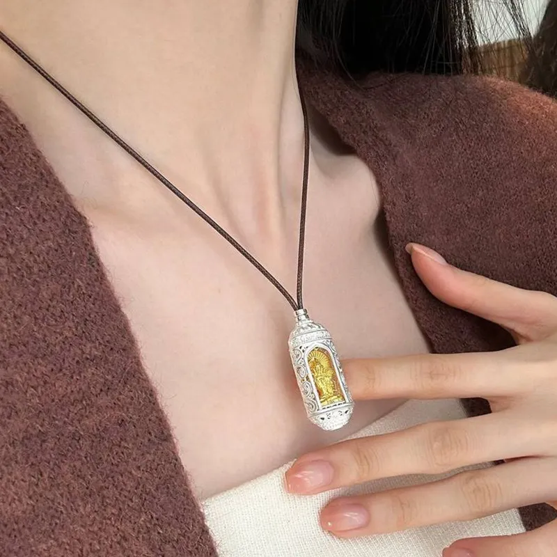 YUOFFICIAL 999 Fine Silver Sterling Silver Necklaces Unisex-4