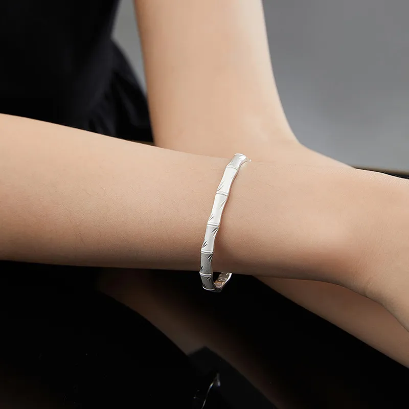YUOFFICIAL 999 Fine Silver Bangles Unisex-4