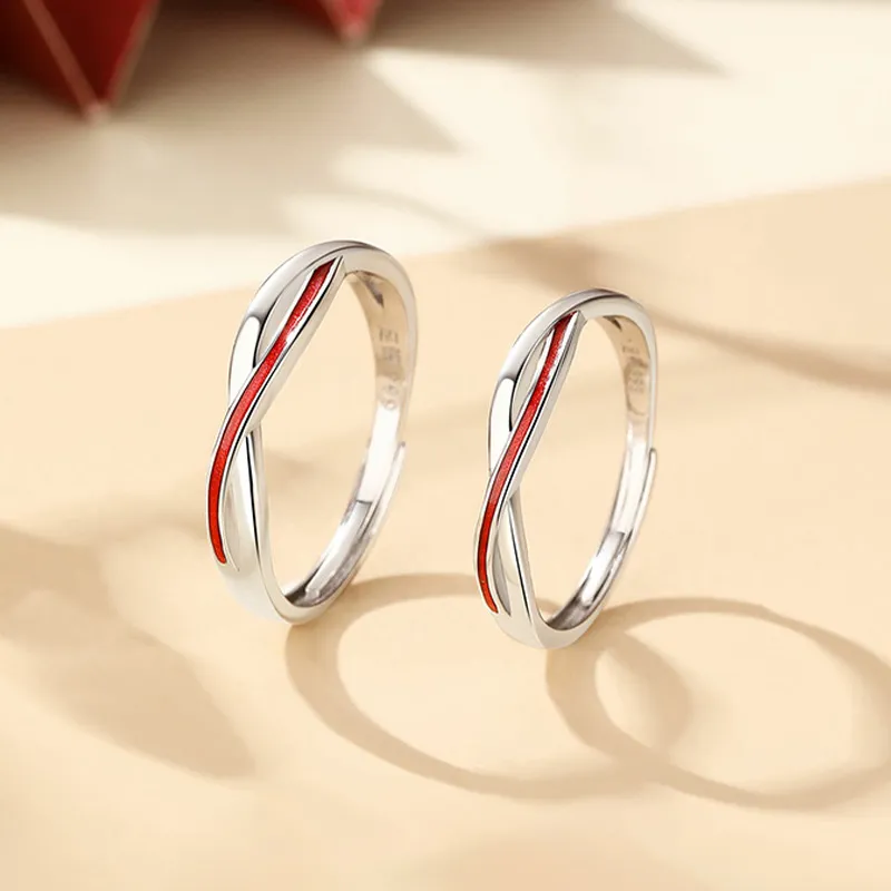 YUOFFICIAL S990 Silver Open And Adjustable Luxury Advanced Long Lasting Anniversary Gift Rings Unisex-2