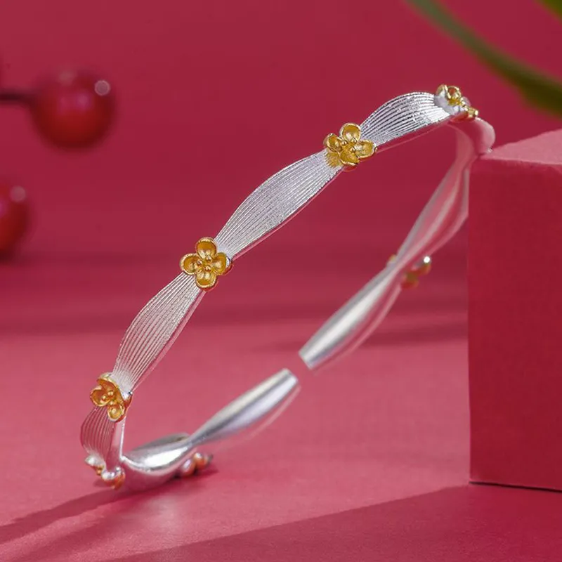 YUOFFICIAL 999 Fine Silver Bangles Unisex-2