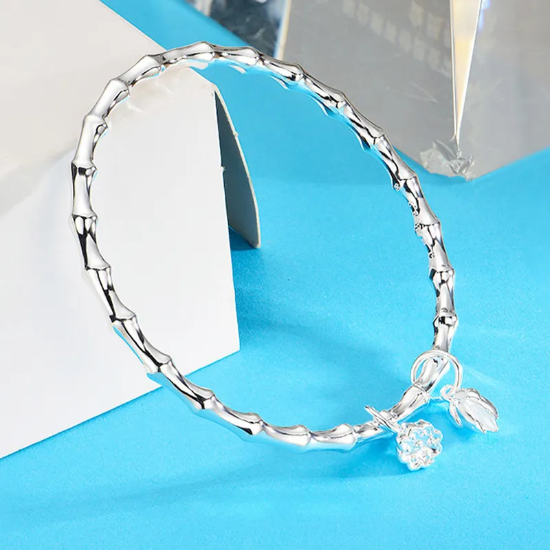 YUOFFICIAL 999 Fine Silver Sterling Silver Bracelets Unisex-2
