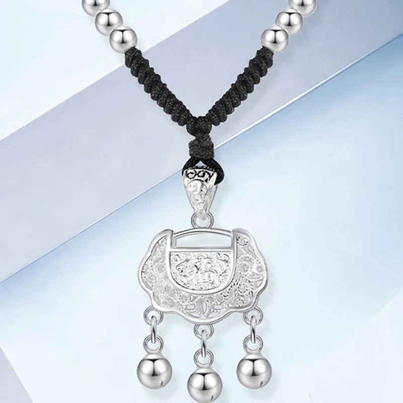 YUOFFICIAL S999 Fine Silver Adjustable Hand-Woven Rope Elegance Advanced Touch Necklaces Women's-1