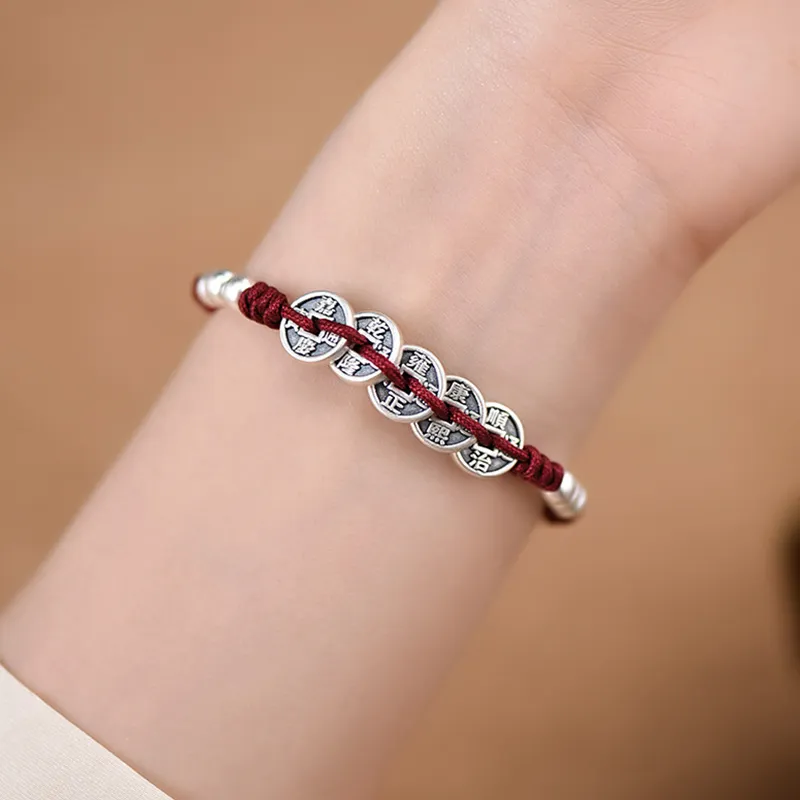 YUOFFICIAL 999 Fine Silver Braided Bracelets Unisex-3