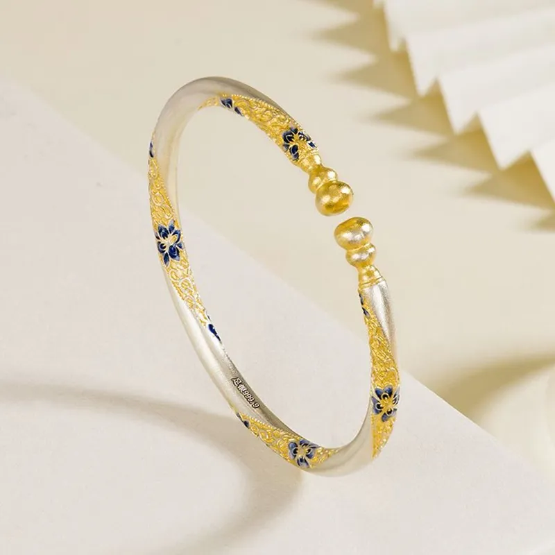 YUOFFICIAL 999 Fine Silver Bangles Unisex-1