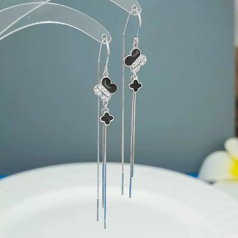 YUOFFICIAL Sterling Silver 990 Drop Earrings Women's-1