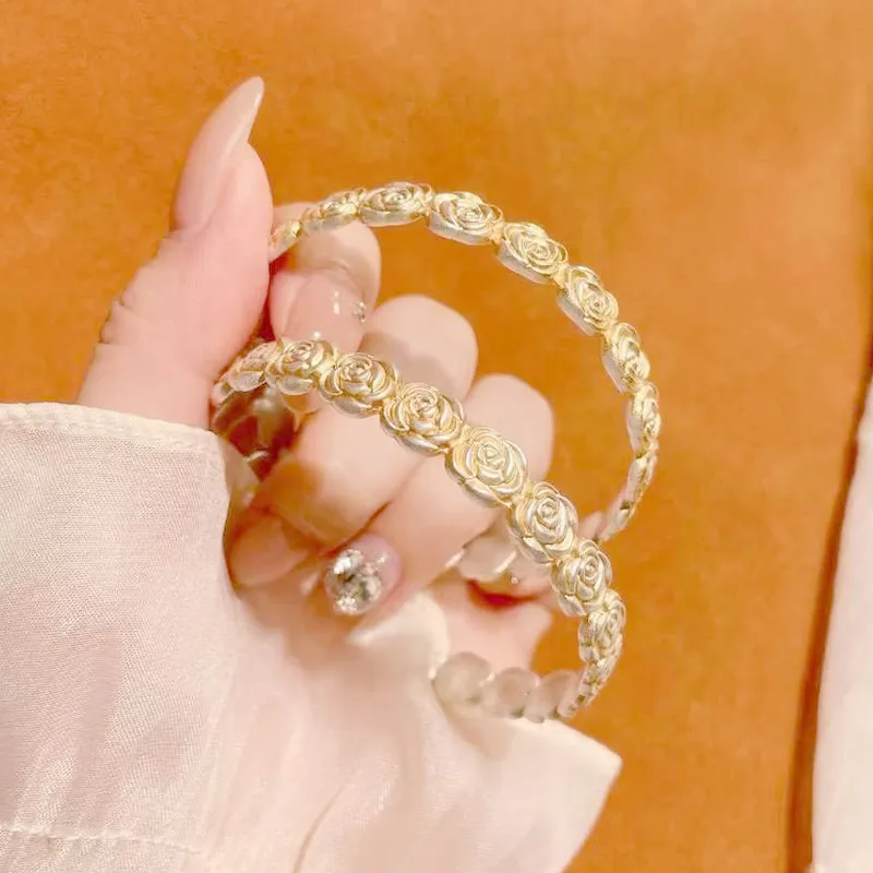 YUOFFICIAL 999 Fine Silver Bangles Unisex-4