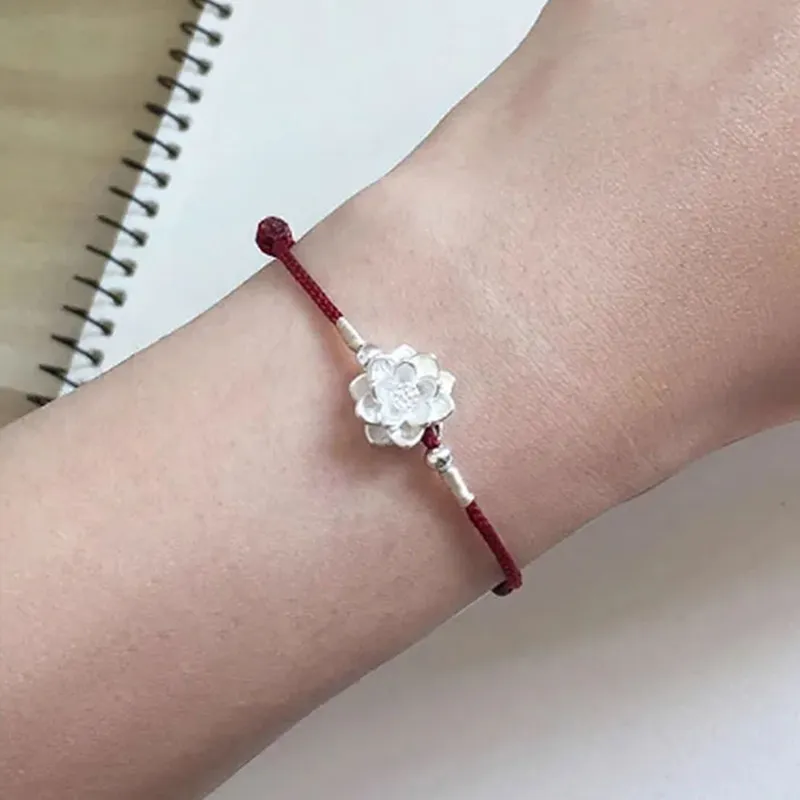 YUOFFICIAL 999 Fine Silver Hand Woven Adjustable Elegant And Versatile Individual Elegance Design Bracelets Women's-2