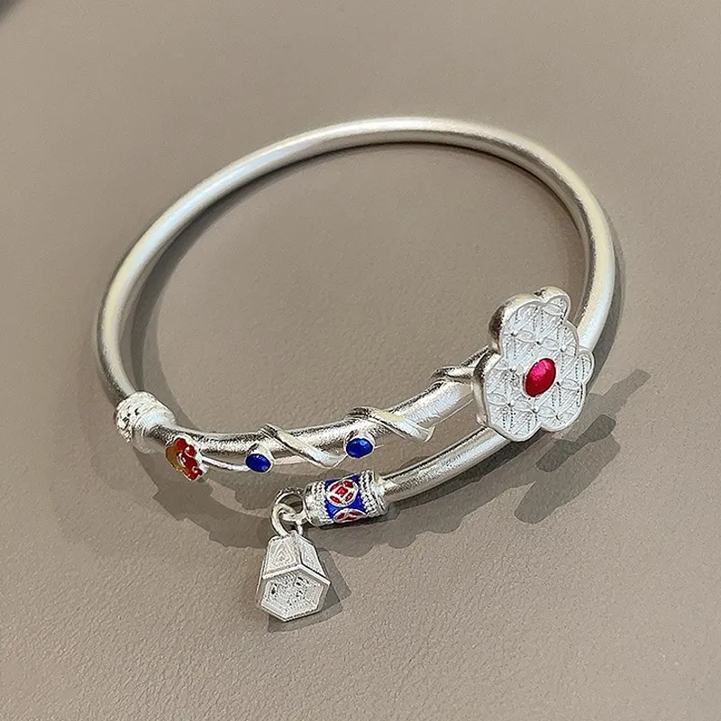 YUOFFICIAL S999 Fine Silver Bangles Women's-1