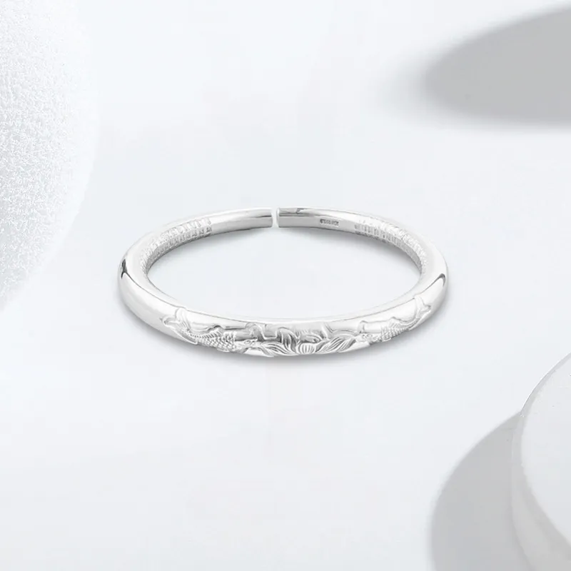 YUOFFICIAL 999 Fine Silver Bangles Unisex-4