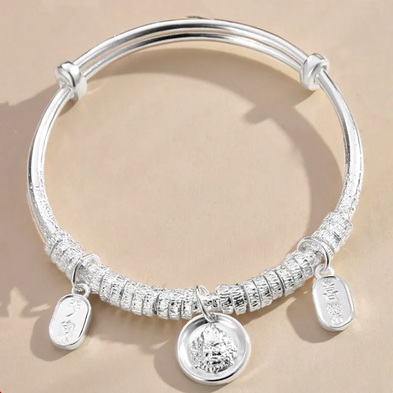 YUOFFICIAL 999 Fine Silver Bangles Unisex-1