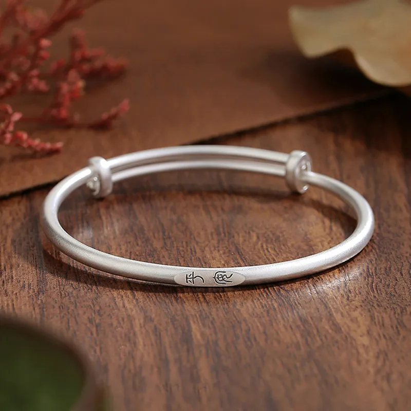 YUOFFICIAL 999 Fine Silver Bangles Unisex-2