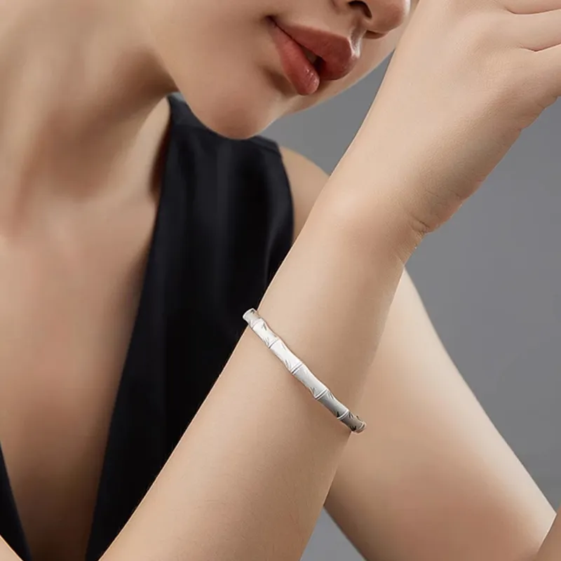 YUOFFICIAL 999 Fine Silver Bangles Unisex-3