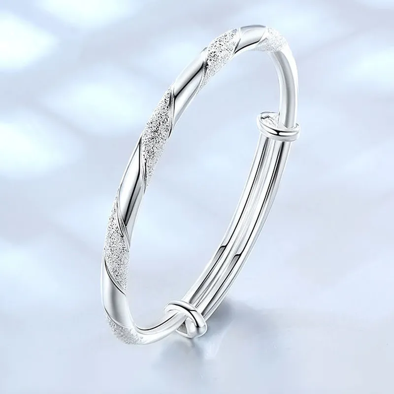 YUOFFICIAL 999 Fine Silver Bangles Unisex-1