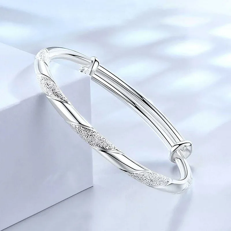 YUOFFICIAL 999 Fine Silver Bangles Unisex-2