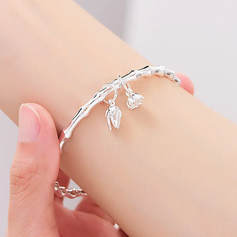 YUOFFICIAL 999 Fine Silver Sterling Silver Bracelets Unisex-4