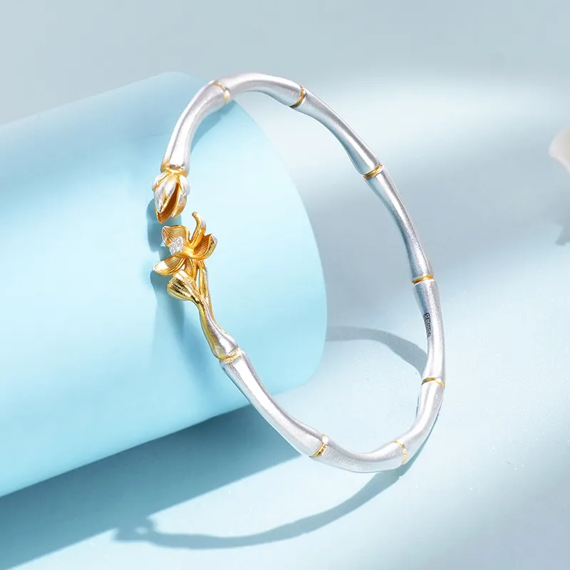YUOFFICIAL 999 Fine Silver Bangles Unisex-3