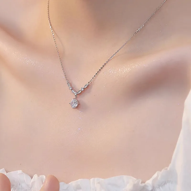 YUOFFICIAL S925 Silver Adjustable Elegance Versatile Niche Everyday Commute Design Necklaces Women's-4