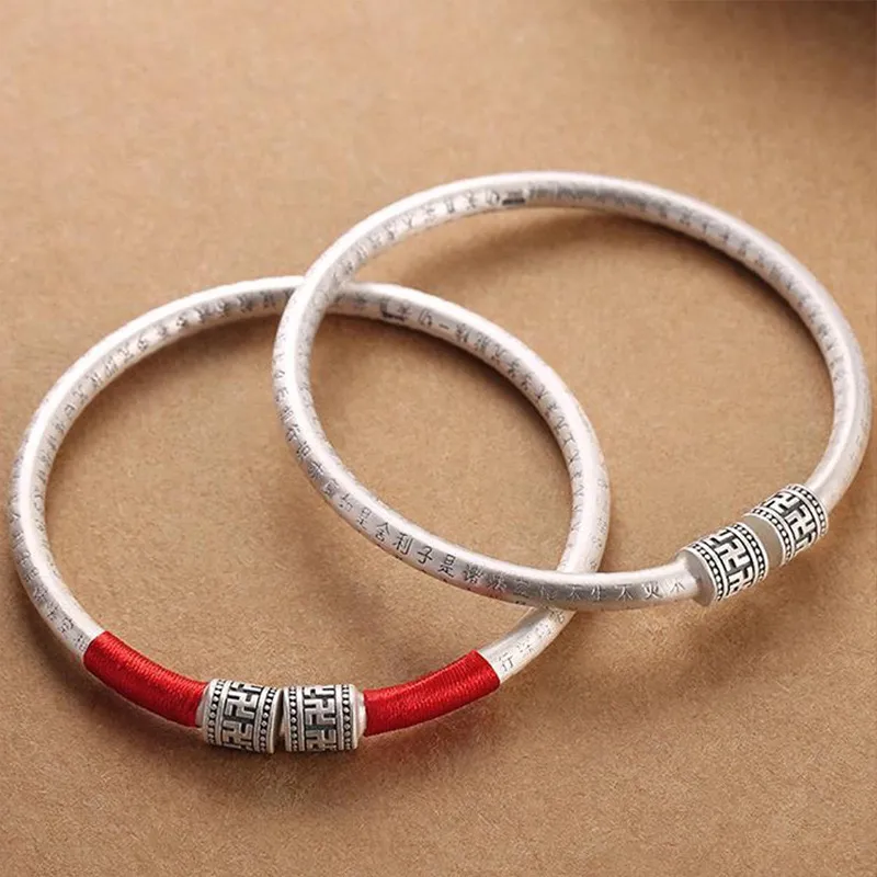 YUOFFICIAL 999 Fine Silver Bangles Unisex-3