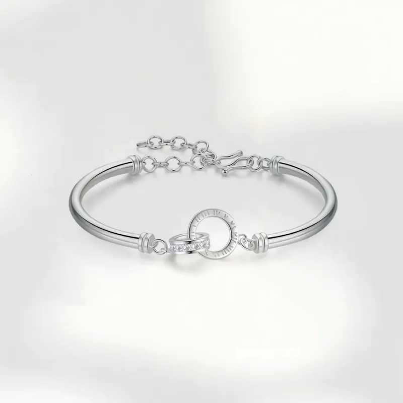 YUOFFICIAL 999 Fine Silver Bangles Women's-4