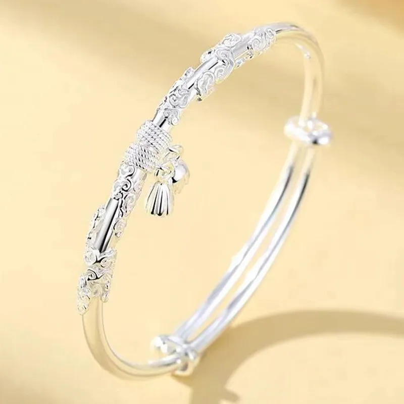 YUOFFICIAL S999 Fine Silver Bangles Women's-2