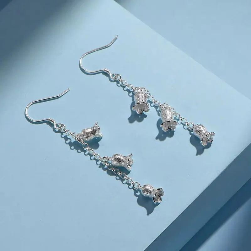 YUOFFICIAL 990 Silver Elegance Minimalist Style Individual Gentle And Luxurious Versatile Design Earrings Women's-2