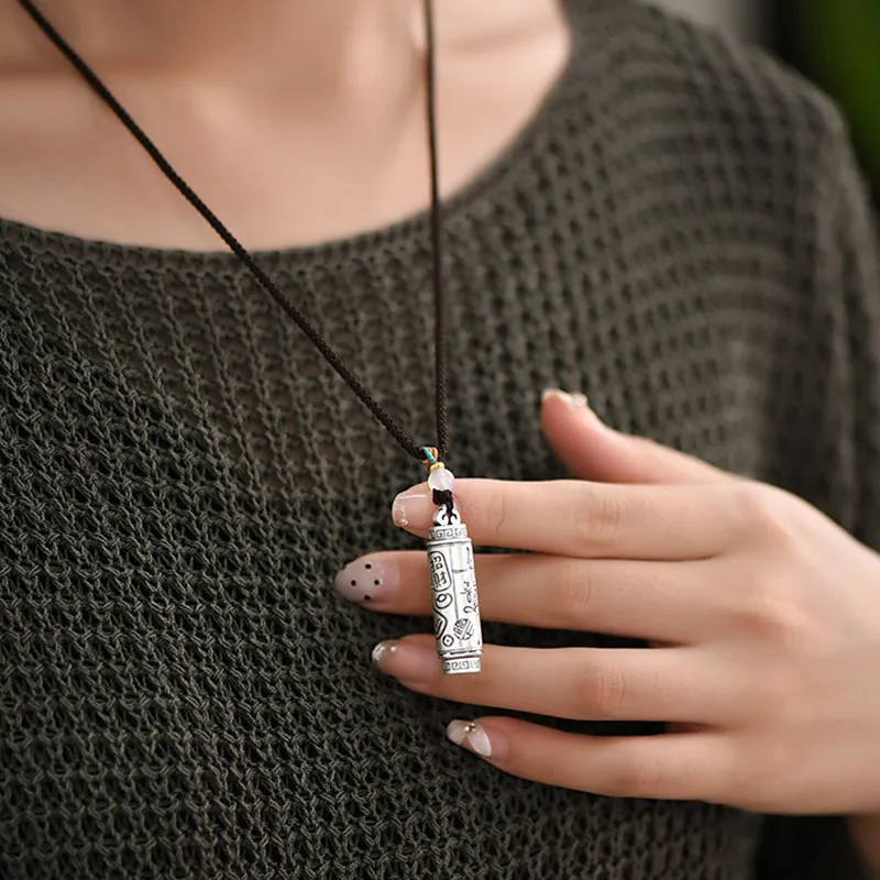 YUOFFICIAL 990 Fine Silver Necklaces Unisex-4