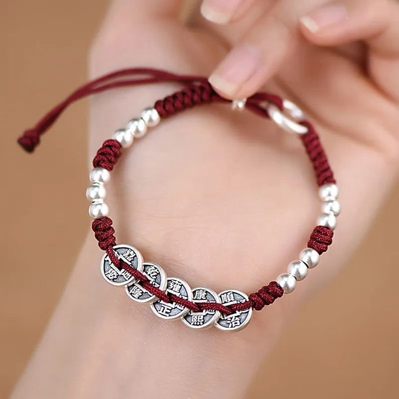 YUOFFICIAL 999 Fine Silver Braided Bracelets Unisex-4
