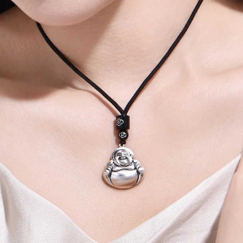 YUOFFICIAL S999 Fine Silver Adjustable Hand Woven Rope Elegance Minimalist Style Advanced Touch Necklaces Unisex-4