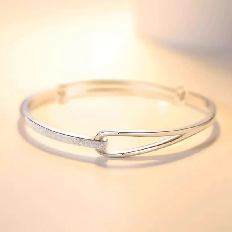 YUOFFICIAL 999 Fine Silver Bangles Women's-2