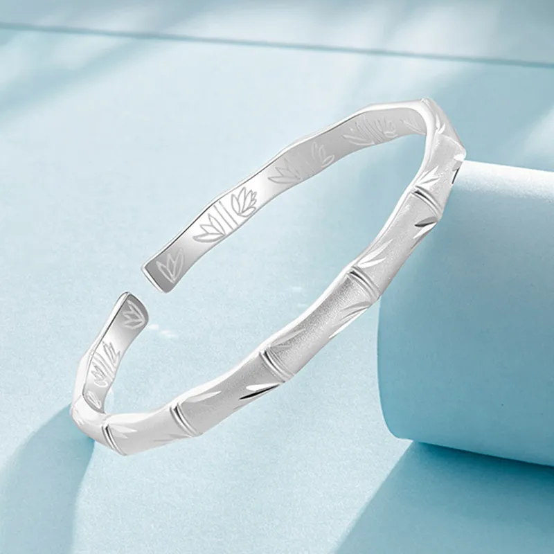YUOFFICIAL 999 Fine Silver Bangles Unisex-1