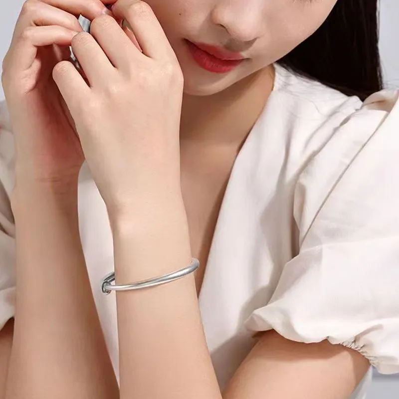 YUOFFICIAL S999 Fine Silver Bangles Unisex-4