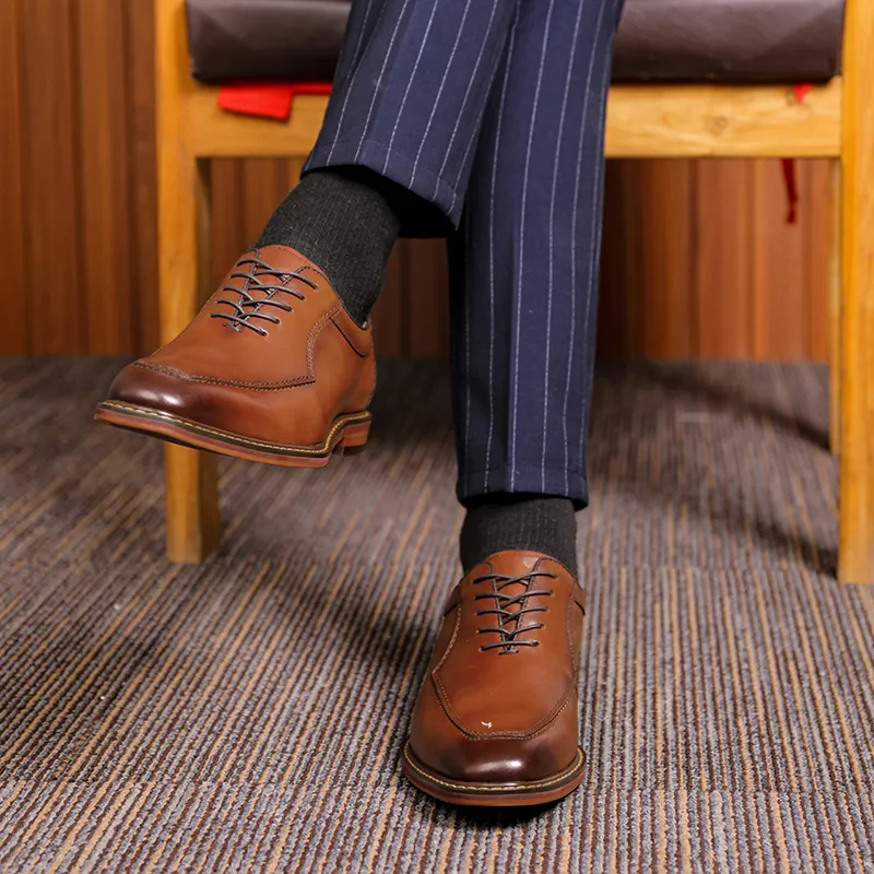 SHUPATE Dress Shoes Men Low Top Black/Brown-8