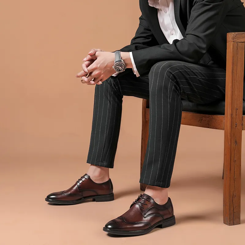 SHUPATE Dress Shoes Men Low Top Black/Brown-9