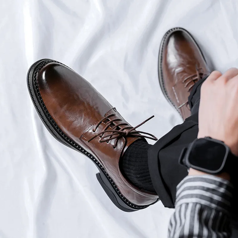 SHUPATE Dress Shoes Men Low Top Black/Brown-19