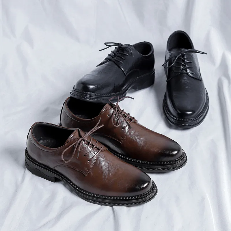 SHUPATE Dress Shoes Men Low Top Black/Brown-25