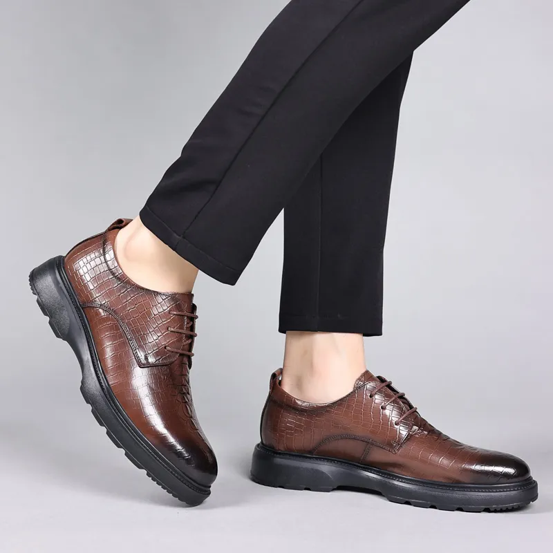 SHUPATE Dress Shoes Men Low Top Black/Brown-5