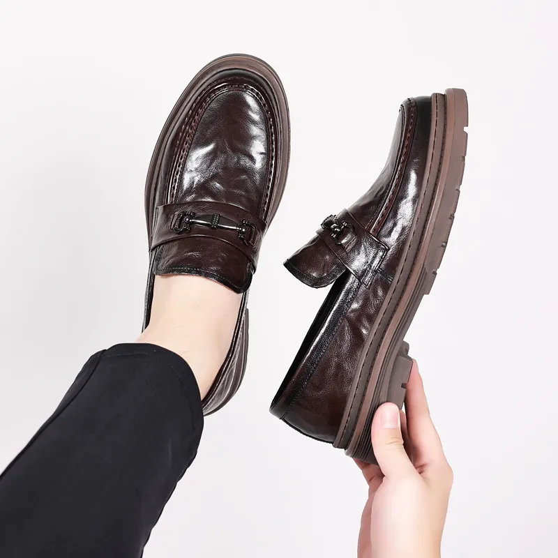 SHUPATE Dress Shoes Men Low Top Black/Brown-6