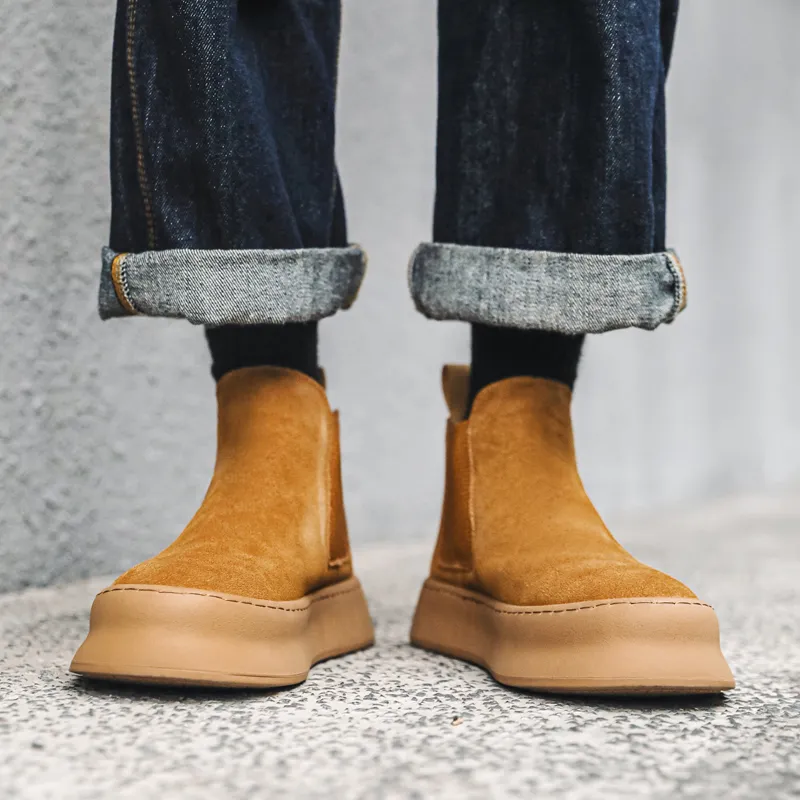 SHUPATE Short Chelsea Boots Men's Yellow-6