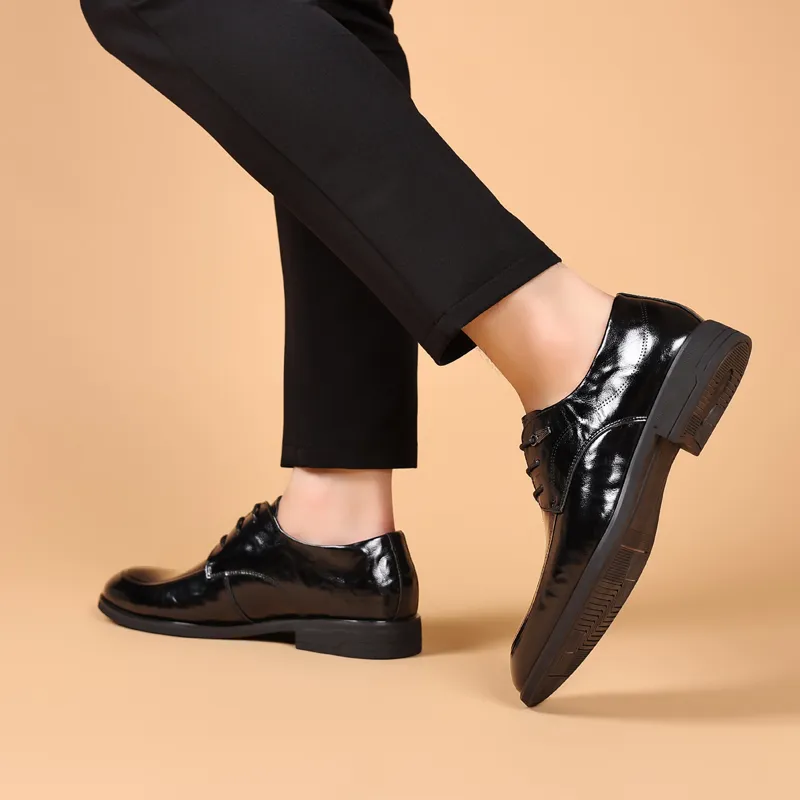 SHUPATE Dress Shoes Men Low Top Black/Brown-7