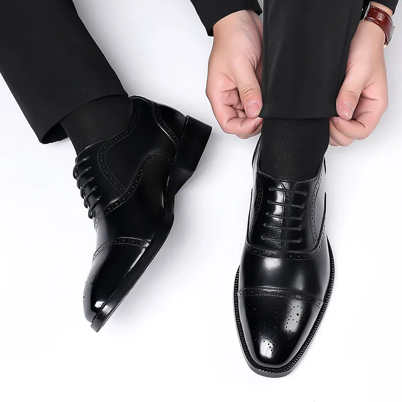 SHUPATE Dress Shoes Men Low Top Black/Brown-7