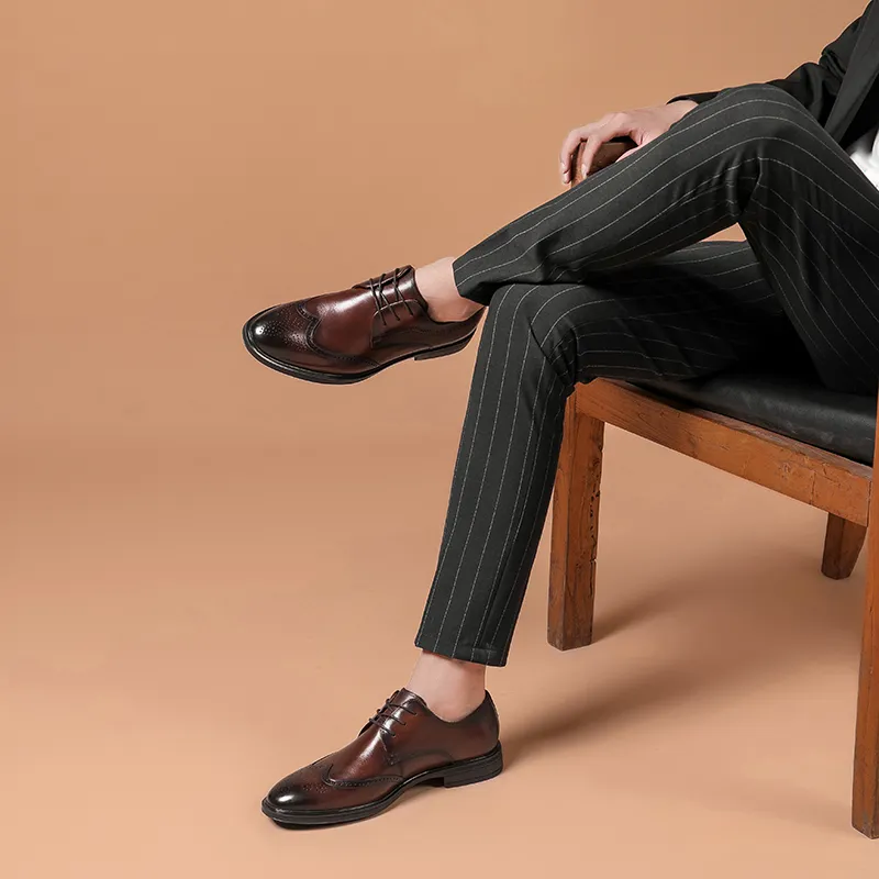 SHUPATE Dress Shoes Men Low Top Black/Brown-10