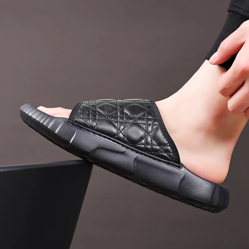 SHUPATE Slide Slippers Men Black/White-3