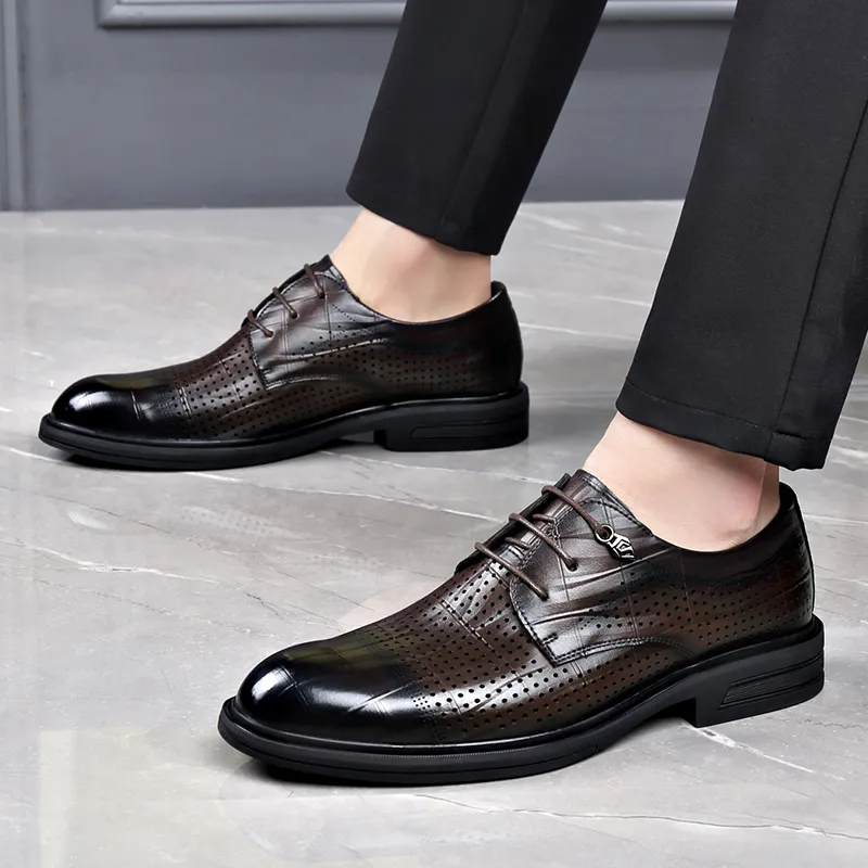SHUPATE Dress Shoes Men Low Top Black/Brown-15