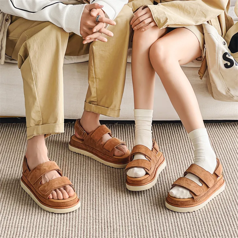 SHUPATE Beach Sandals Unisex Khaki/Chestnut/Black-15
