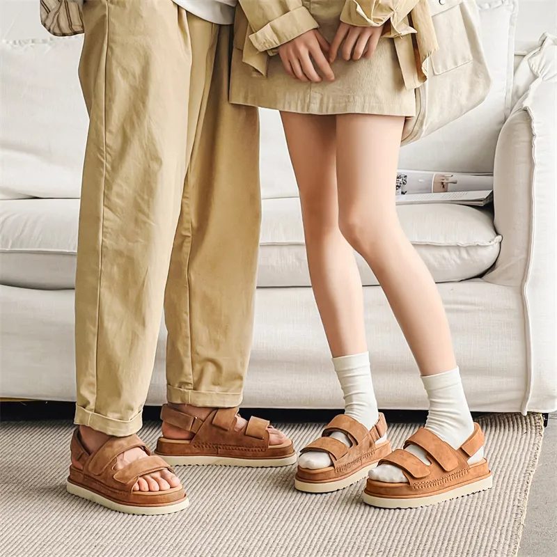SHUPATE Beach Sandals Unisex Khaki/Chestnut/Black-16
