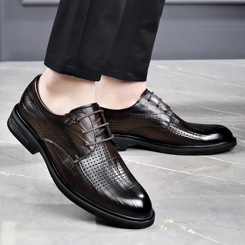 SHUPATE Dress Shoes Men Low Top Black/Brown-18