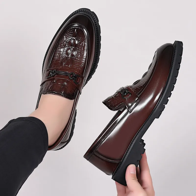 SHUPATE Dress Shoes Men Low Top Black/Brown-4