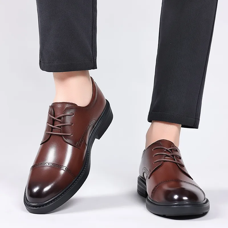 SHUPATE Dress Shoes Men Low Top Black/Brown-6