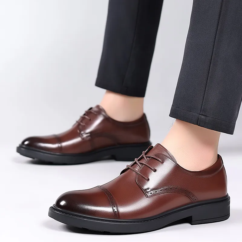 SHUPATE Dress Shoes Men Low Top Black/Brown-7